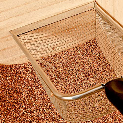 Sand Scooper Stainless Steel Fine Mesh Metal Shovel Terrarium Substrate Litter Corner Scoops Scooper for Bedding Bearded Dragon Scoops - size: 2.8mm hole