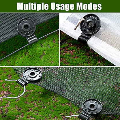 Maitys 40 Pcs Shade Cloth Clips Black Round Plastic Sunscreen Net Clips Heavy Duty Tarp Clip Windproof Awning Clamps for Sunshade Net Gardening Shade Cloth Anti Bird Netting