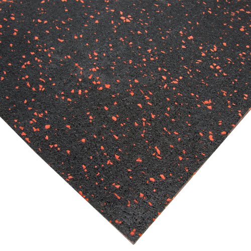 Rubber-Cal Elephant Bark Flooring 3/8-inch T x 4-feet - color: Red Dot, size: 48"L x 48"W x 0.4"Th