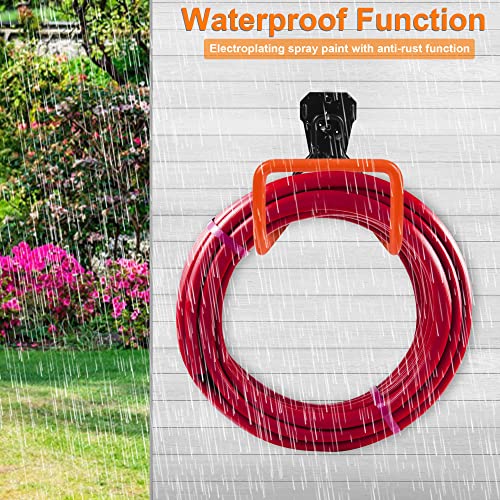 Garden Hose Holder Wall Mount Heavy Duty Garden Hose Hanger Free Standing Metal Hose Rack for Outside Yard and Garage - color: Orange