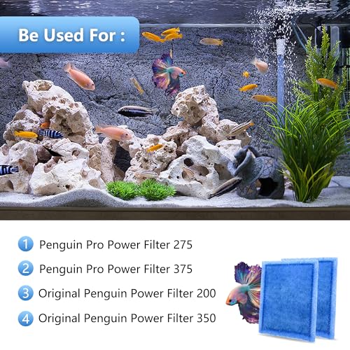 Aquarium Rite-Size C Filter Cartridges Compatible with PRO Power Filters 275/375,Power Filters 200/350 (6 Pack)