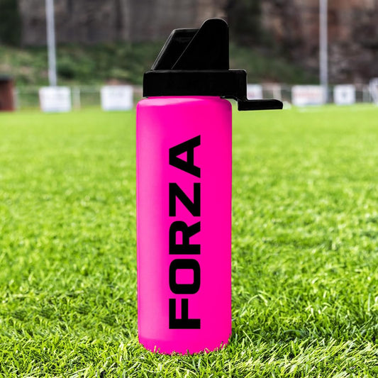 FORZA Team Hygiene Water Bottles – BPA-Free Squeeze Bottles with Contactless Nozzle for Athletes, 1 Litre Capacity (Pack of 1, Pink) - color: Pink, style: Pack of 1