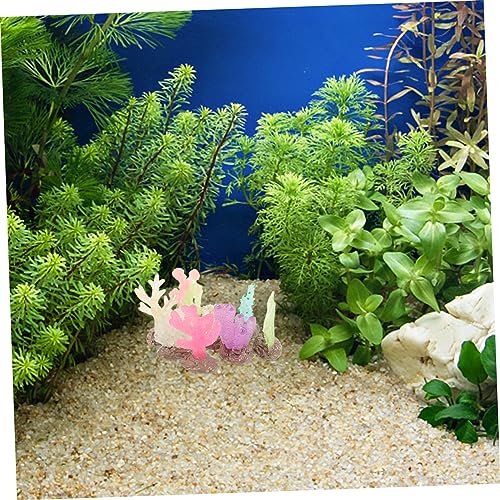 Lurrose 9Pcs Fish Tank Desktop Artificial Plant Coral Reef Accessories Mini Crafts Fish Decorations for Tank Fake Coral Decoration Reef Small Aquarium Delicate
