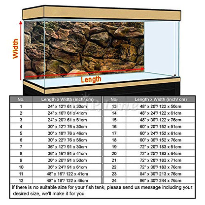 Rock Wall Aquarium Background Poster PVC Fish Tank Decor Landscape 24 36 48 72 (30" x 22"/ 76 x 56cm)