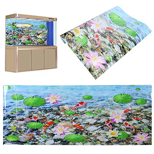 Fish Tank Aquarium Background Backdrop Adhesive Decor Paper, PVC Non - Reflective Sticker with Glue Backing, 122 x 50 cm for Freshwater and Saltwater Tanks