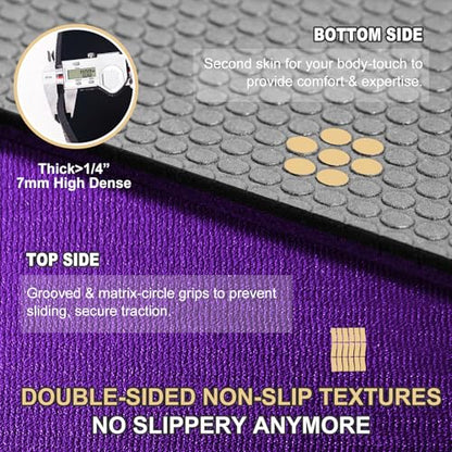 GXMMAT Extra Large Exercise Mat 16'x6'/12'x6'/10'x6'/8'x6'(7mm) - color: Purple Grey, size: 6*8 FT