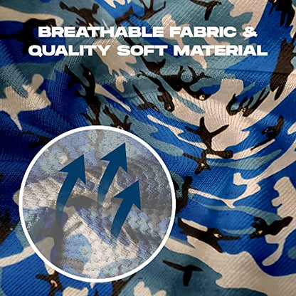 ARMORAY Face Mask Washable & Reusable Balaclava Neck Gaiter-Sun Protection Bandana Scarf Masks for Men & Women Hiking Fishing - color: Blue Camo