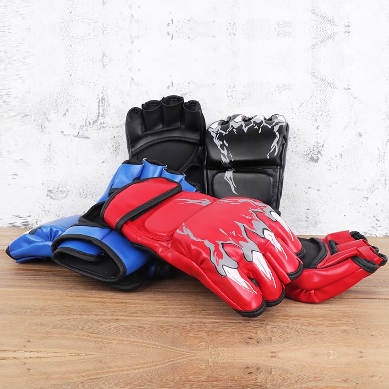 Punch Bag Boxing Gloves Muay Thai Karate Gloves for Men Women Boxing Mitts MMA Body Combat Taekwondo Training Martial Art Fighting Grappling UFC Cage Fighting - color: Black1