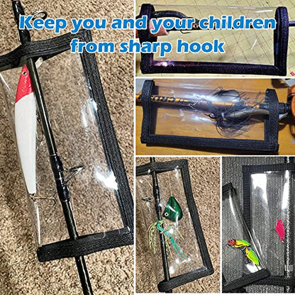 Fishing Lure Wrap-5 Packs Baits Covers Transparent, Fish Hook Protectors (Large) - color: Black
