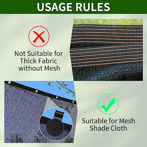 20 Pieces Shade Cloth Plastic Clips Heavy Duty Lock Grips, Round Plastic Black Clips Sunshade Net Fixing Clip Fix Clamp, Shade Fabric Clips for Bird Netting, Greenhouse Outdoor Garden Netting - style: 20PCS
