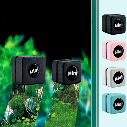 1PC Aquarium Magnet Glass Cleaner – Magnetic Algae Scraper for Small Glass Tanks, Mini Scratch-Free Brush （Not for Acrylic & Plastic Tanks）, Black - color: Black