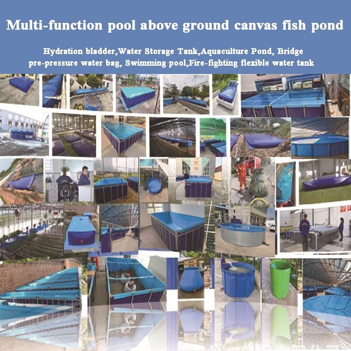 Portable Above Ground Canvas Fish Pond, 1.5x1x0.7m Aquaculture Holding Tank for Koi & Turtles, Indoor/Outdoor Temporary Water Garden - size: 1.5*1*0.7m