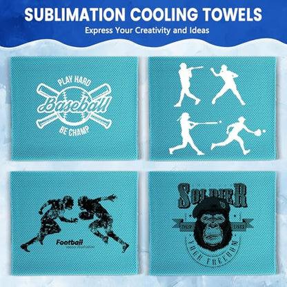 Hosuly 100 Pack Cooling Towels, 40"x12" - color: Water Blue