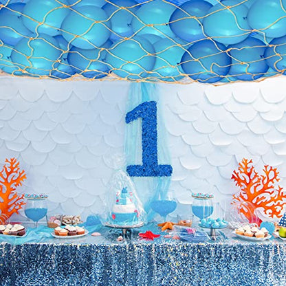 Boao Natural Fish Net Decorations for Pirate Party, Cotton and Linen Fishing Net Prop Pirate Ship Decoration for Hawaiian Fishnet Decor Nautical Themed Birthday Party Supplies(10 Pack)