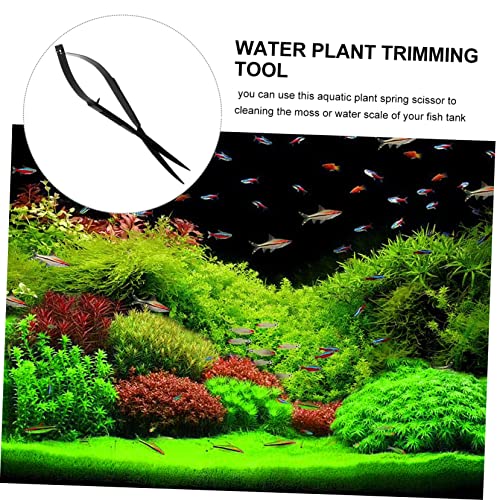 COLLBATH Stainless Steel Aquatic Plant Scissors Spring Trimmer Tool for Aquarium Terrarium for Underwater Plant Maintenance Easy to Use in Small Tanks Safe for Fish Care