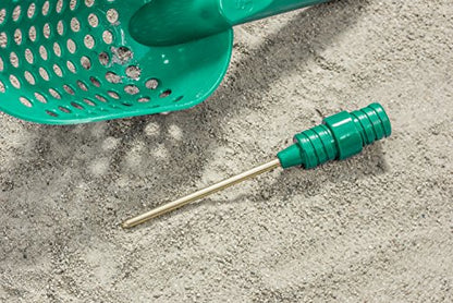 SE 14-Inch Green Sand Scoop with Brass Probe for Gold Panning and Metal Detecting - 2-in-1 Design with 4-1/8 Inch Probe - GP3-SS23GG