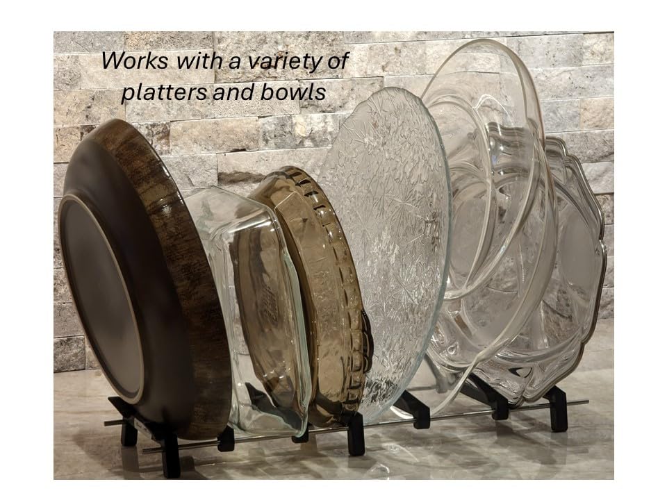 Pan & lid rack for storage or drying for kitchenware from Hexclad, T-fal, Circulon, Calphalon, Carote, Cuisinart, Blue Diamond, and others including induction pans
