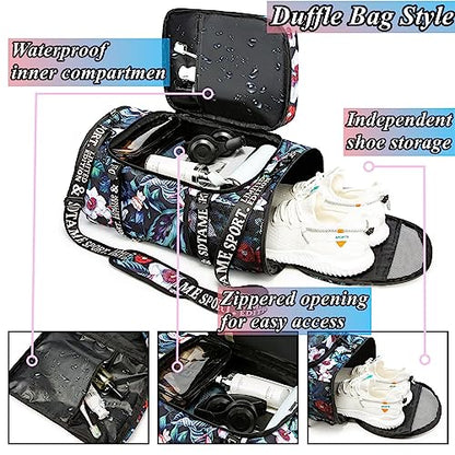 SDTAME Gym Duffel Backpack with Shoe Pocket & Laptop Sleeve - color: Turquoise