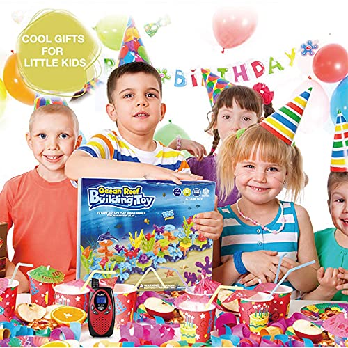 Ocean Reef 125 pcs Building Toy Set for Toddlers and Kids Age 3, 4, 5, 6 Year Old Boys and Girls Stacking Reef Garden Building Toy STEM (125 pcs)