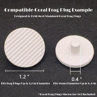 1 Set Coral Frag Rack with Suction Cups, Black Acrylic Coral Frag Holder with Fluorescent Green Base, 10-Hole Coral Propagation Shelf for Reef Tank, Aquarium Frag Plug Stand for Saltwater Reef Tanks