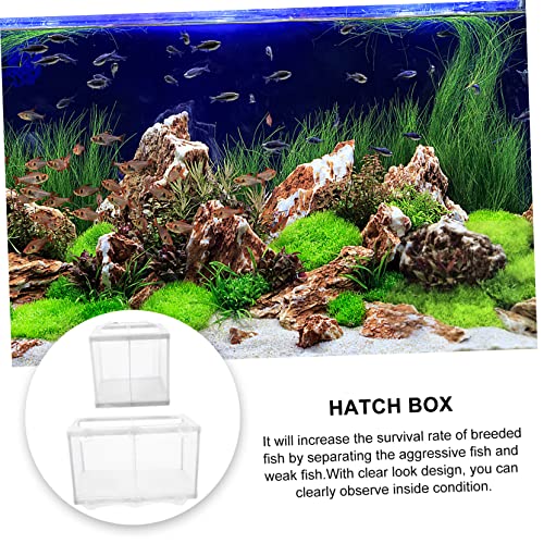 Happyyami 2Pcs Fish Hatchery Tank Breeding Net Easy Install Aquarium Isolation Box for Guppy Betta Fry Convenient Fish Incubator with Suction Cups for Efficient Spawning