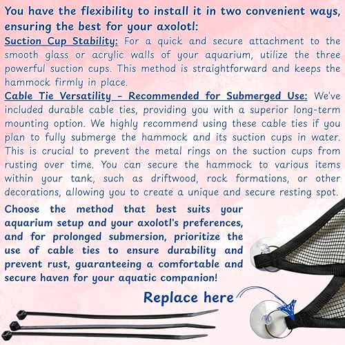 Axolotl Hammock For Aquarium with Ceramic Feeding Dish, Axolotl Hammock with Bowl, Reptile Triangle Hammocks with Tray Feeder, Axolotls Accessories For Tank, Bearded Dragon Tank Accessories (Black, S) - size: S