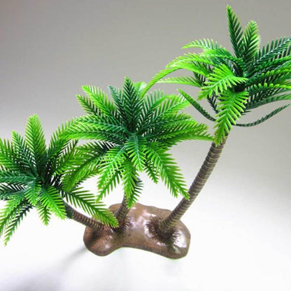 Amosfun Fake Coconut Tree Ornament Set 3.14 x 12.59 x 10.23 Inch Mini Hawaii Beach Scene Decoration for Home Shop Micro Landscape Aquarium Decoration Use