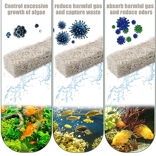 NQEUEPN 12pcs Ammonia Reducer Filter Pads for Aqueon, Fish Tank Replacement Filter Pads Carbon Filter Pads Compatible with Aqueon QuietFlow LED PRO Model 10