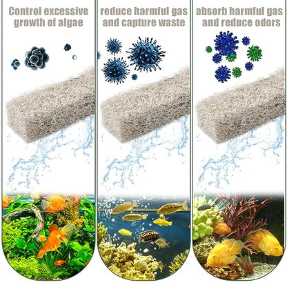 NQEUEPN 12pcs Ammonia Reducer Filter Pads for Aqueon, Fish Tank Replacement Filter Pads Carbon Filter Pads Compatible with Aqueon QuietFlow LED PRO Model 10
