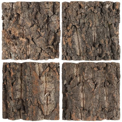 Toddmomy Reptile Cork Bark Background 8 Pieces 5.90X5.90X1.57 Inch Natural Terrarium Decor for Gecko Lizard Frog Climbing Habitat Aquarium