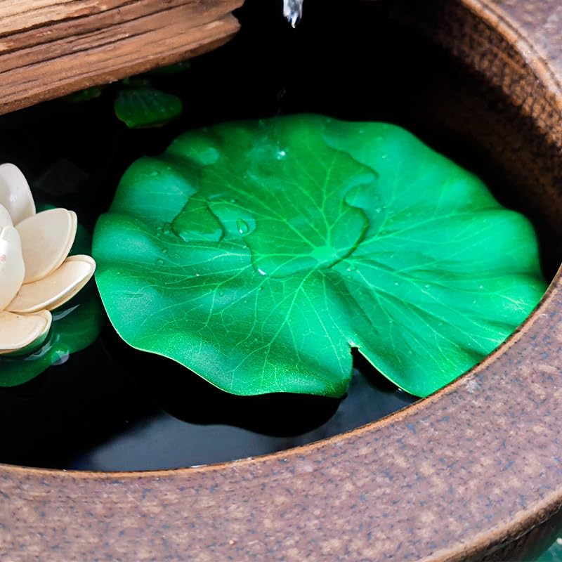 1PC Artificial Lotus Leaves 3 Sizes Realistic Plastic Floating Lily Pads for Pond Aquarium Pool Fish Tank Garden Decor Accent, Middle
