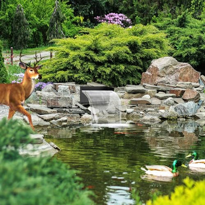 Pond Waterfall Spillway with Pump Kit, 304 Stainless Steel Pond Waterfall, Pond Spillway with 9.8FT Corrugated Tubing for Garden,Water Features (8“)-P42 - size: 8INCH
