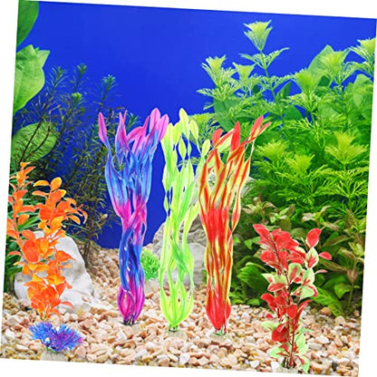 LIOOBO 17pcs Fake Aquarium Plant Water Grass Adornment Realistic Desktop Decoration for Home Fish Tank Accessory