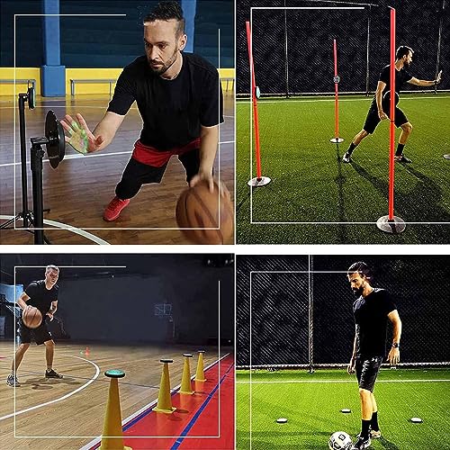 Reaction Training LED Lights, Reaction Training Light Kits with Organizing Box, 1 Main Control Light and 6 Training Lights, 15 M Control Distance, for Basketball, Fitness, Fighting, Football