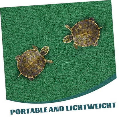 Realistic Synthetic Grass Mat for Turtles Lawn Turf Basking Platform for Aquatic Reptiles for Indoor and Outdoor Use