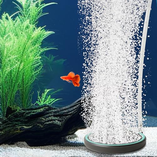 3.2 Inch Air Stone for Aquarium – Quiet High Dissolved Oxygen Diffuser with Control Valve, Nano Bubbles Airstone Kit for Betta, Nano Tank, Shrimp & Freshwater/Saltwater Fish Tanks - size: 3.2 inch
