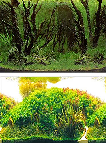 ELEBOX Aquarium Background Live Aquarium Plants Fish Tank Background Decorations Wallpaper Underwater Forest Poster Backdrop 12"x 32"