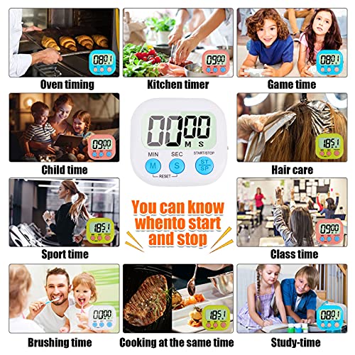 4-Piece Multi-Function Electronic Timer, Learning Management, Suitable for Kitchen, Study, Work, Exercise Training, Outdoor Activities(not Including Battery).