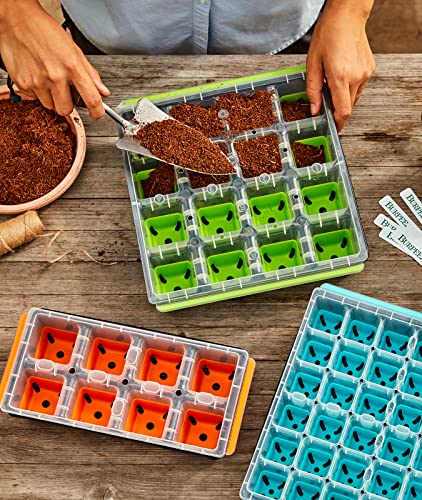 Burpee SuperSeed Windowsill Seed Starting Tray| 8 XL Cell| Reusable & Dishwasher Safe| for Vegetable, Flower & Herb Seeds| Window Garden Seed Starter Kit| Green - size: 8 Cells