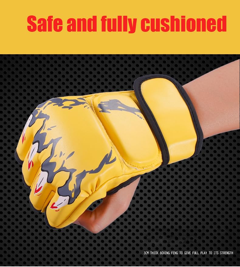 Punch Bag Boxing Gloves Muay Thai Karate Gloves for Men Women Boxing Mitts MMA Body Combat Taekwondo Training Martial Art Fighting Grappling UFC Cage Fighting - color: Black1
