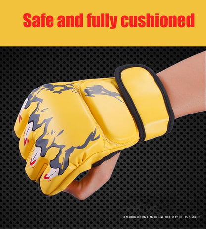 Punch Bag Boxing Gloves Muay Thai Karate Gloves for Men Women Boxing Mitts MMA Body Combat Taekwondo Training Martial Art Fighting Grappling UFC Cage Fighting - color: Black1