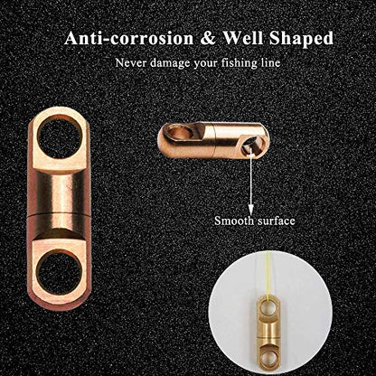 AMYSPORTS High Strength Fishing Bearing Swivels Stainless Fishing Swivel Connectors Copper Barrel Swivels for Saltwater Fishing Freshwater Fishing - size: Size3.5 (200lb) 10 pcs