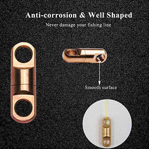 AMYSPORTS High Strength Fishing Bearing Swivels Stainless Fishing Swivel Connectors Copper Barrel Swivels for Saltwater Fishing Freshwater Fishing - size: Size9 (1200lb) 10 pcs