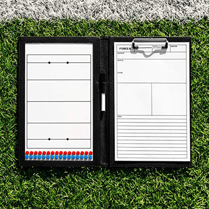 FORZA Magnetic Coaching Board | A4 Double-Sided Tactics Folder with Magnetic Markers, Pen & Eraser [13 Sport Options] - style: Rugby