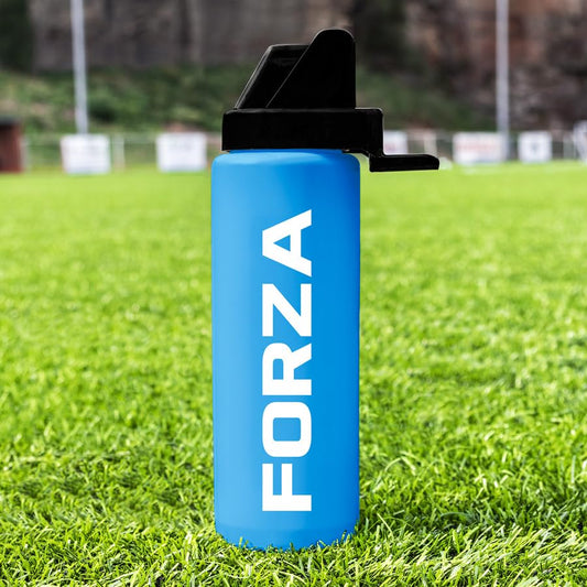 FORZA Team Hygiene Water Bottles – BPA-Free Squeeze Bottles with Contactless Nozzle for Athletes, 1 Litre Capacity (Pack of 1, Blue) - color: Blue, style: Pack of 1