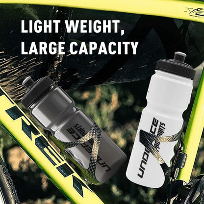 UICE Hockey Water Bottle 25.3oz 2 Pack - Leakproof Sport Water Bottles with Short/Long Nozzle Lids for Hockey/Lacrosse/Baseball/Softball/Football/Fitness,Black