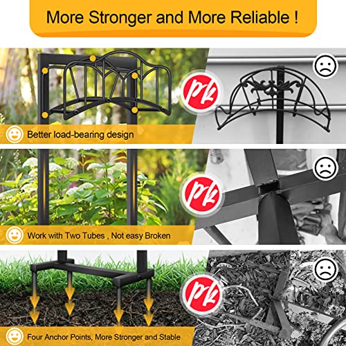 Garden Hose Holder -Upgraded Hose Holder Holds 100-feet Hose,Freestanding Heavy Duty Hose Hanger,Sturdy Hose Stand for Lawn & Yard,Black - style: Gothic Window