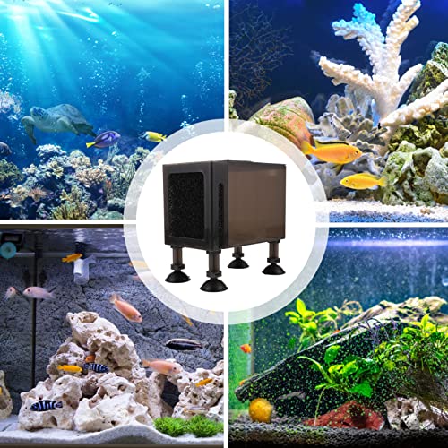 Ipetboom Wear-Resistant Household Pump Box with Filter Sponge and Hose Outlet Protective Pump Container 5.90X5.51X3.54 Inch for Aquarium Pond