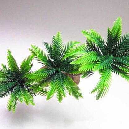 Amosfun Fake Coconut Tree Ornament Set 3.14 x 12.59 x 10.23 Inch Mini Hawaii Beach Scene Decoration for Home Shop Micro Landscape Aquarium Decoration Use