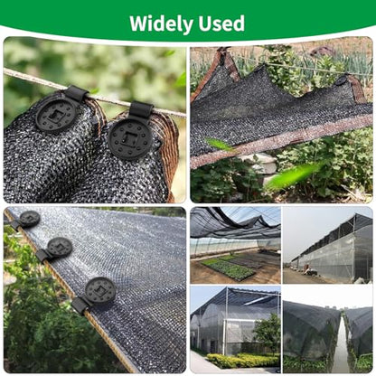 Shade Cloth Clips 100PCS, Heavy Duty Lock Grip Sun Shade Net Clamps, Durable Plastic Awning Clips for Outdoor Gardening Windproof Awning Clamp & Sun Shade Net - color: Black-100pcs